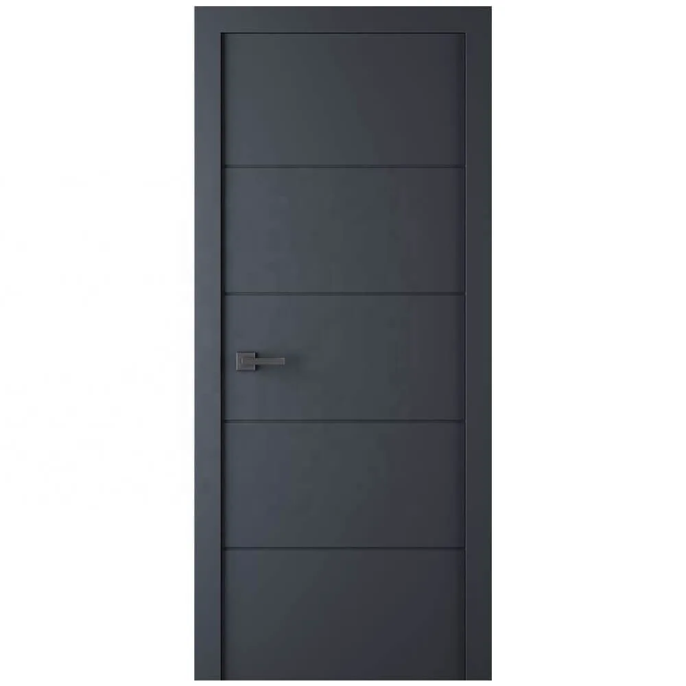 KEST modern black interior door with flush grooves for project source
