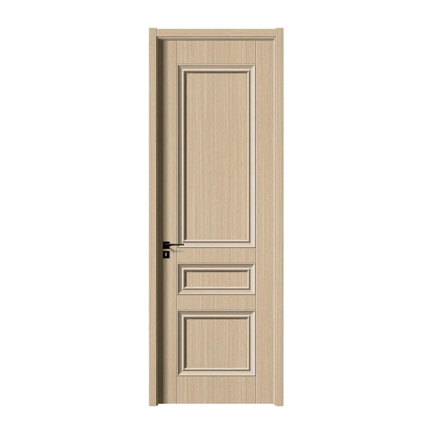 The Kest kestwpc003 is a premium Wood Plastic Composite (WPC) door that perfectly blends natural wood aesthetics with modern geometric art. It features a high-quality light oak texture accented by a sweeping, large-radius curved groove. Being 100% waterproof and highly durable, it is an excellent choice for modern bedrooms, moisture-prone bathrooms, and contemporary living spaces.