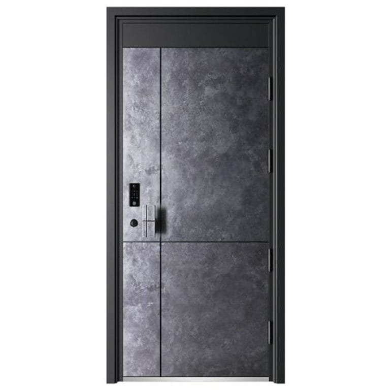 Kest Luxury Stone Texture High-Security Steel Entrance Door with Smart Lock