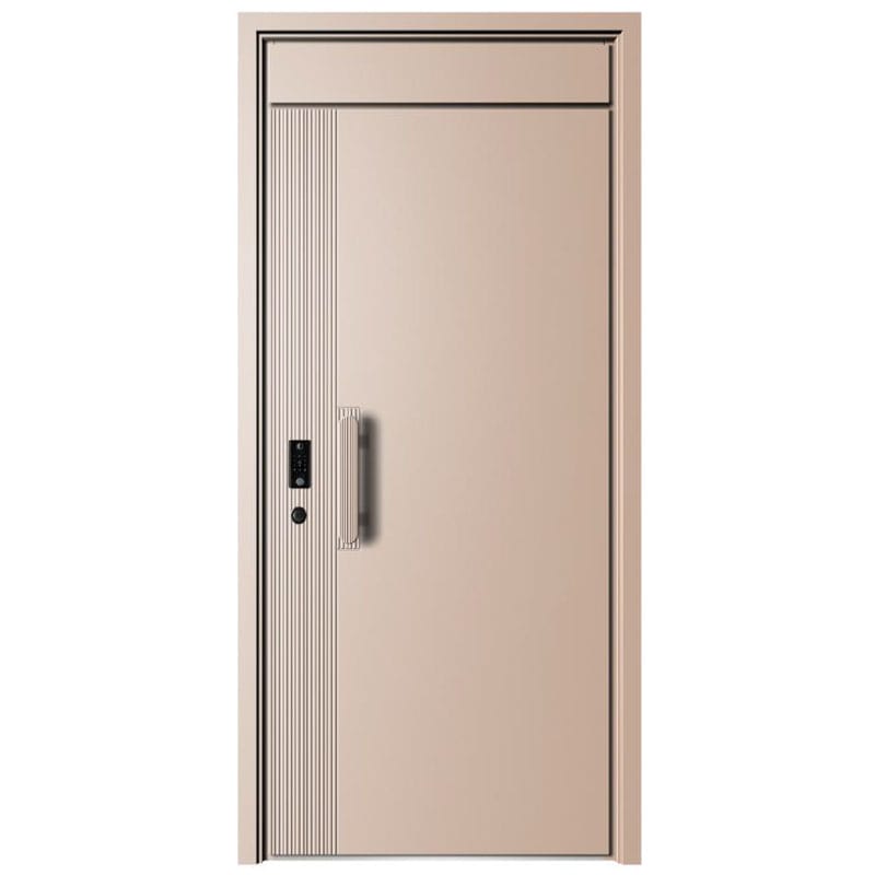 Kest Luxury Modern Security Door with Vertical Slat Design and Smart Lock