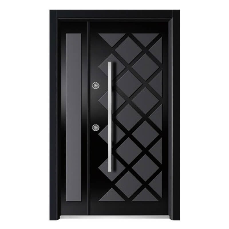 KEST Shield B High-Security Steel Door with Geometric Design