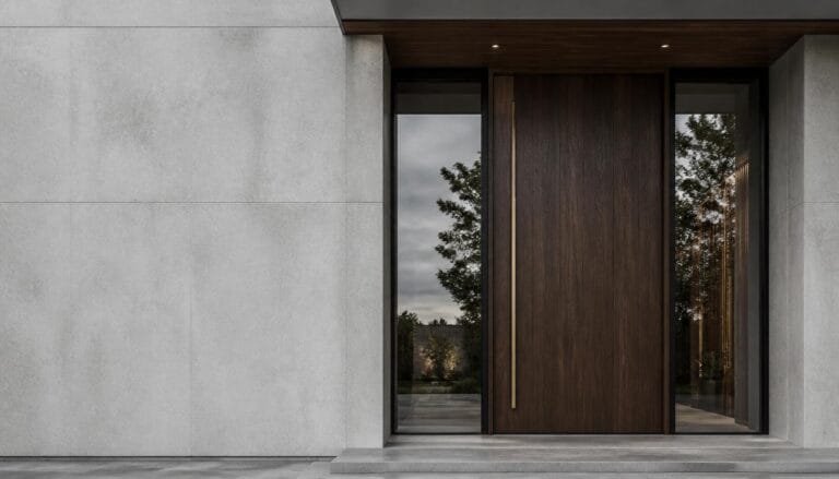 Luxury commercial entrance door with majestic architectural design