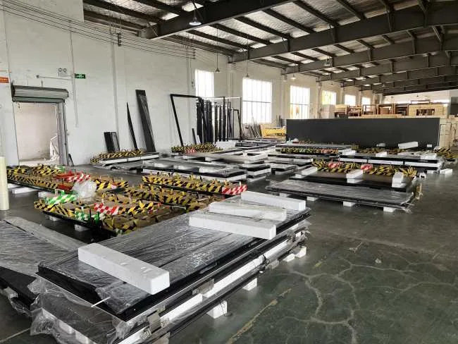 Finished door units protected and prepared for packaging at the KEST Door facility.