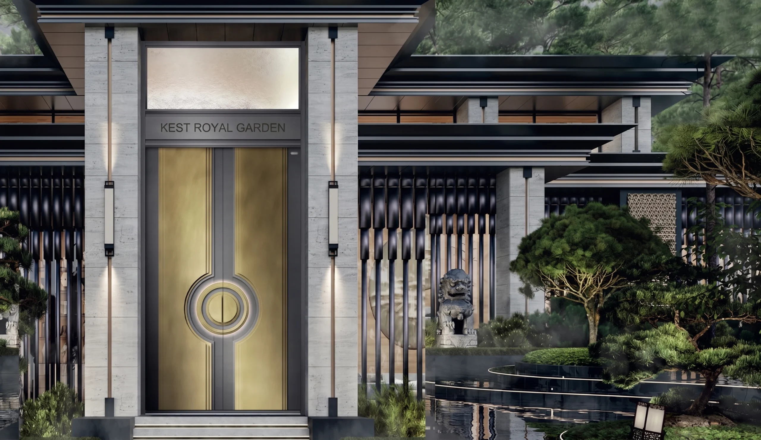 KEST villa entrance door architectural visualization